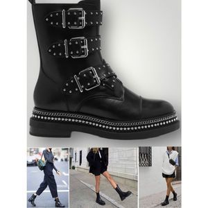 Vince Camuto BOBETTE 3-Strap Black Leather Combat